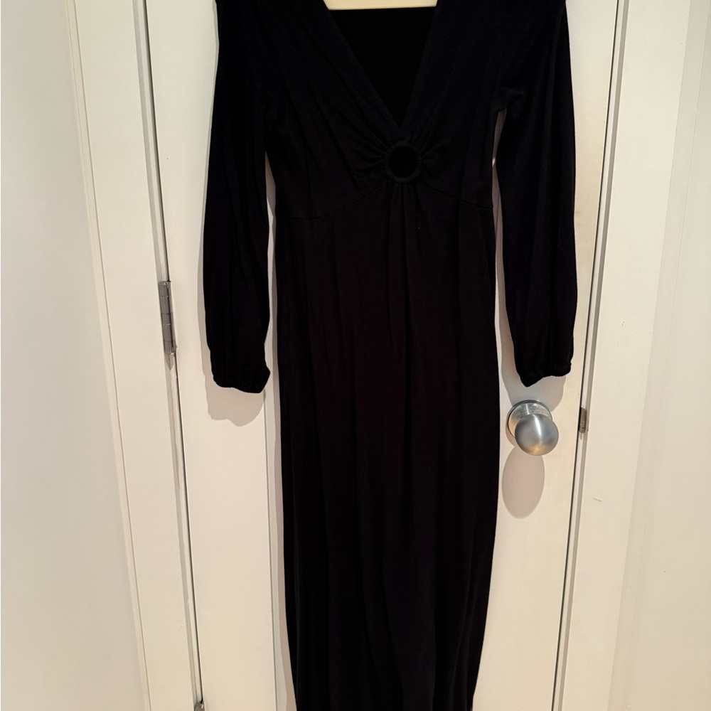 Black Long Sleeve Dress with Keyhole detail at chest